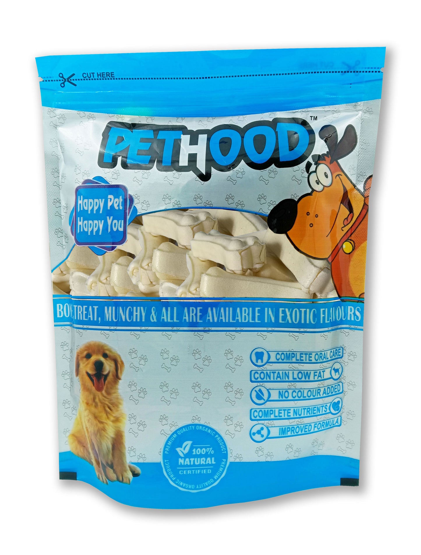 PETHOOD 3-Inch (450 gm) Rawhide Dog Chew Bones – Perfect for Small Dogs and Lasting Chewing Fun!