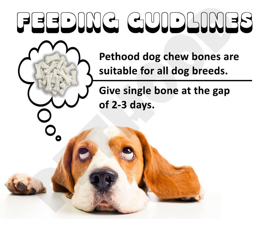 PETHOOD 3-Inch (450 gm) Rawhide Dog Chew Bones – Perfect for Small Dogs and Lasting Chewing Fun!
