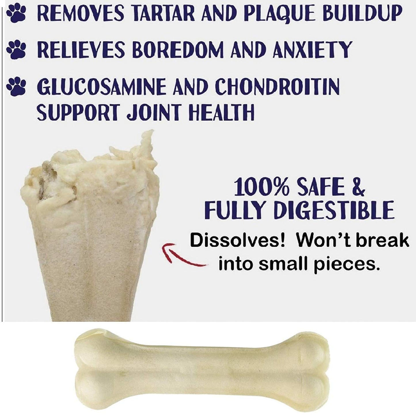 PETHOOD 3-Inch (450 gm) Rawhide Dog Chew Bones – Perfect for Small Dogs and Lasting Chewing Fun!